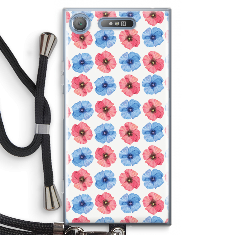 Klaproosjes: Sony Xperia XZ1 Transparant Hoesje met koord