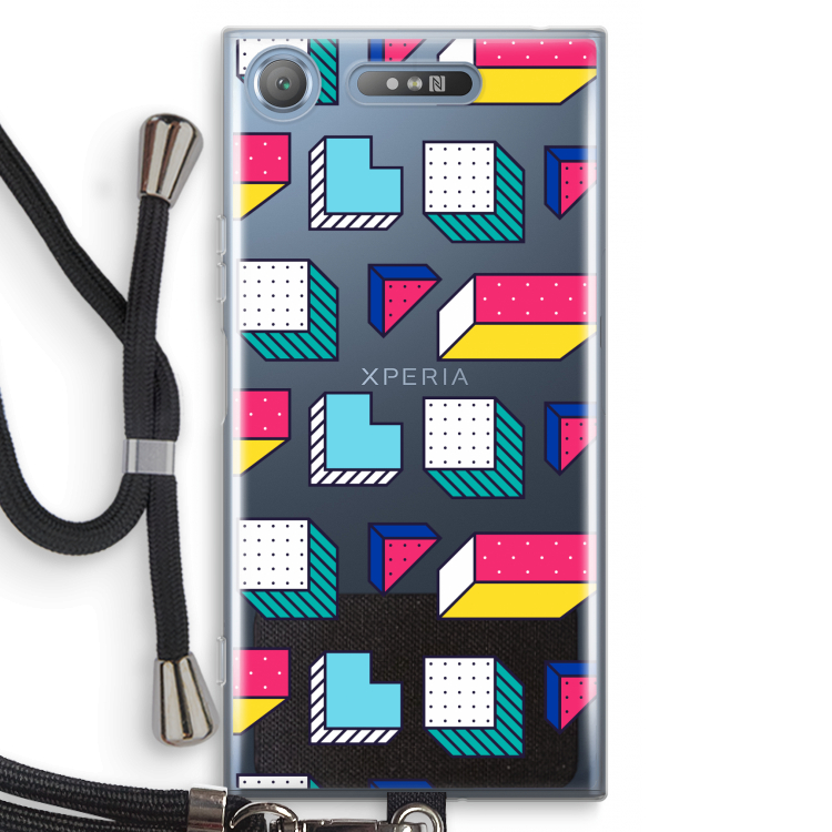 8-bit N°7: Sony Xperia XZ1 Transparant Hoesje met koord