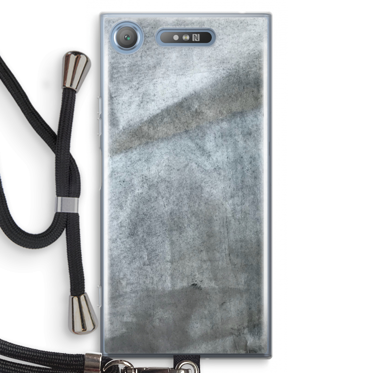 Grey Stone: Sony Xperia XZ1 Transparant Hoesje met koord