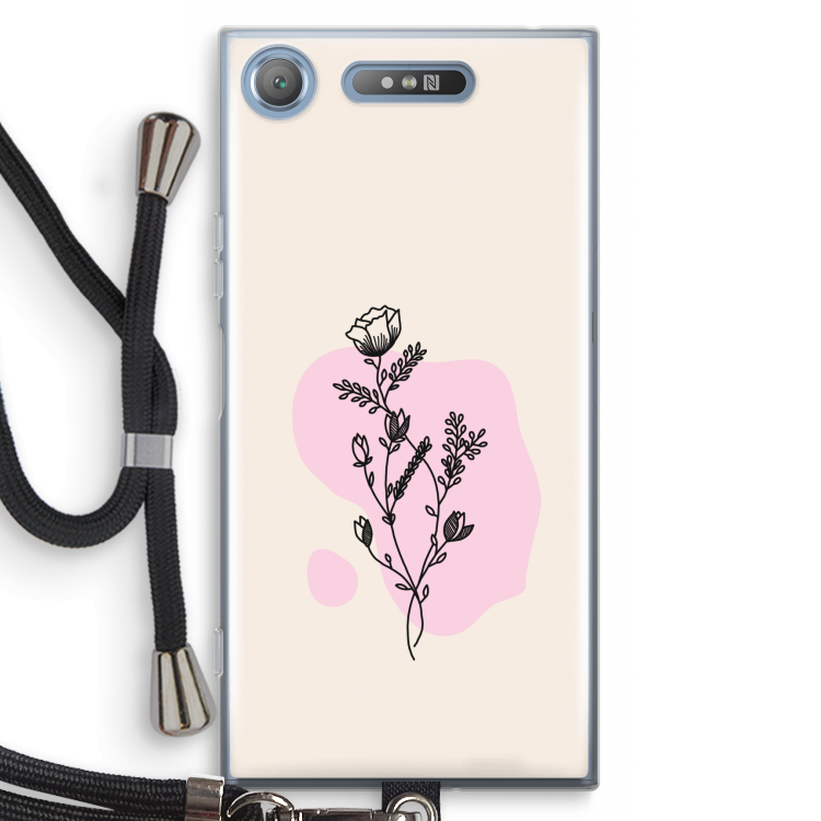 Roses are red: Sony Xperia XZ1 Transparant Hoesje met koord