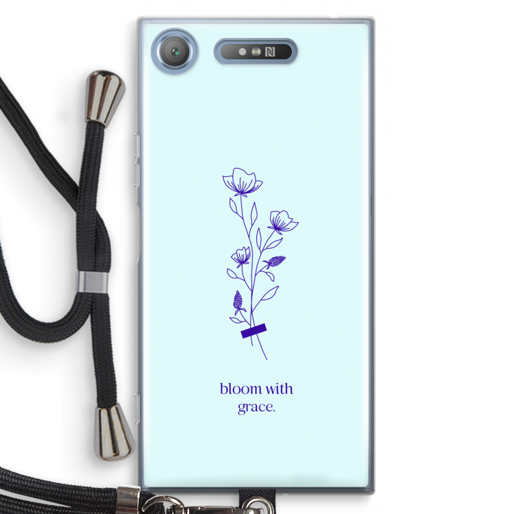 Bloom with grace: Sony Xperia XZ1 Transparant Hoesje met koord
