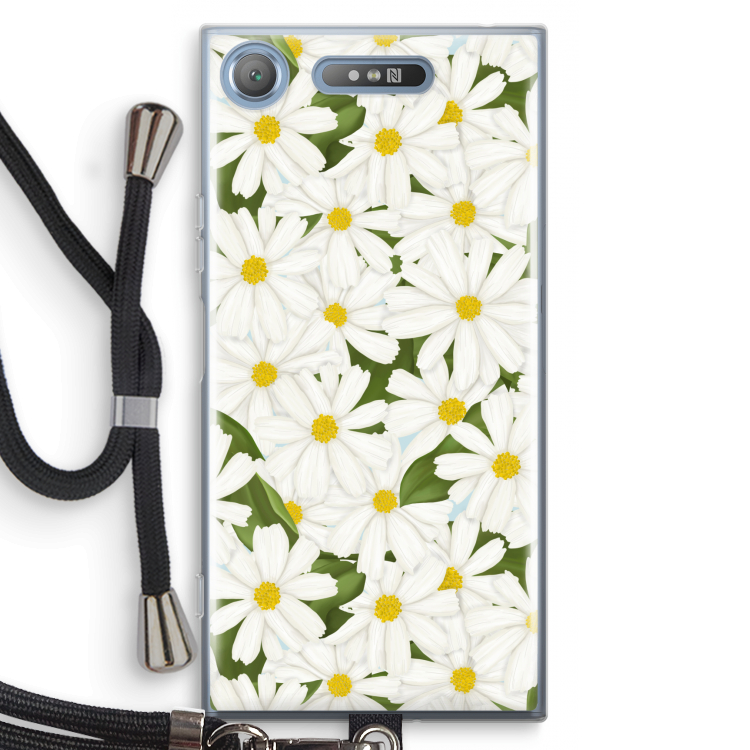 Summer Daisies: Sony Xperia XZ1 Transparant Hoesje met koord