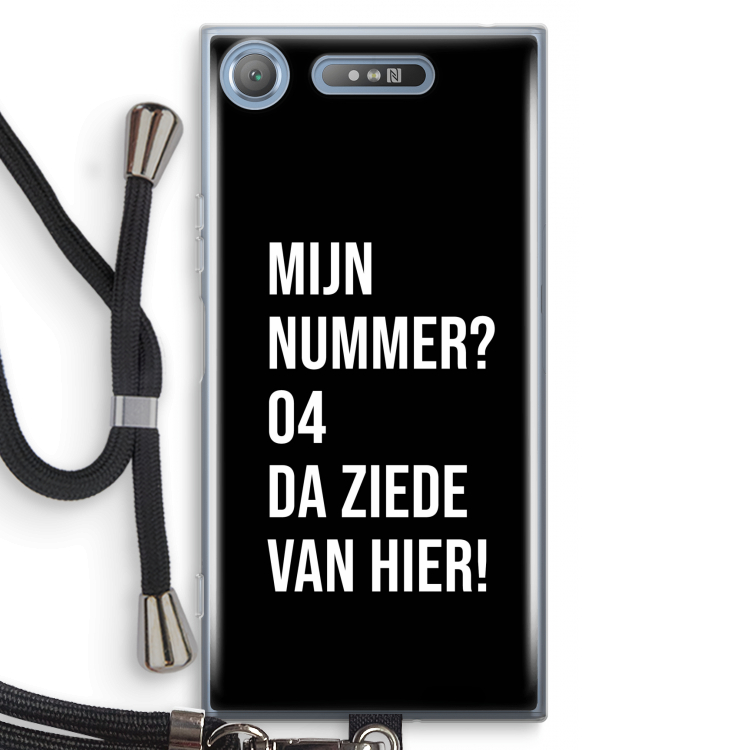 Da ziede van hier - Zwart: Sony Xperia XZ1 Transparant Hoesje met koord