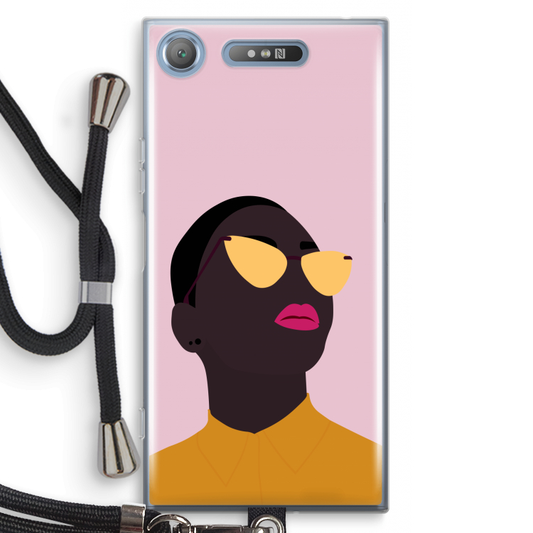 Yellow glasses: Sony Xperia XZ1 Transparant Hoesje met koord