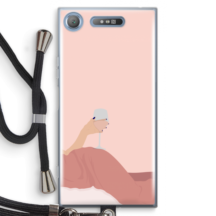 Wine: Sony Xperia XZ1 Transparant Hoesje met koord