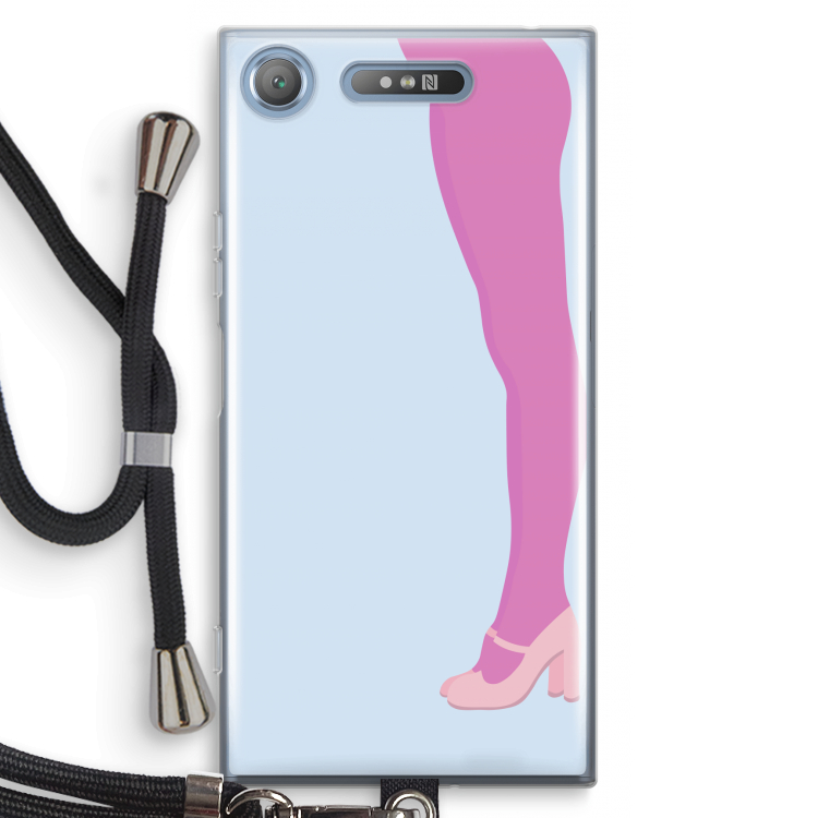 Pink panty: Sony Xperia XZ1 Transparant Hoesje met koord