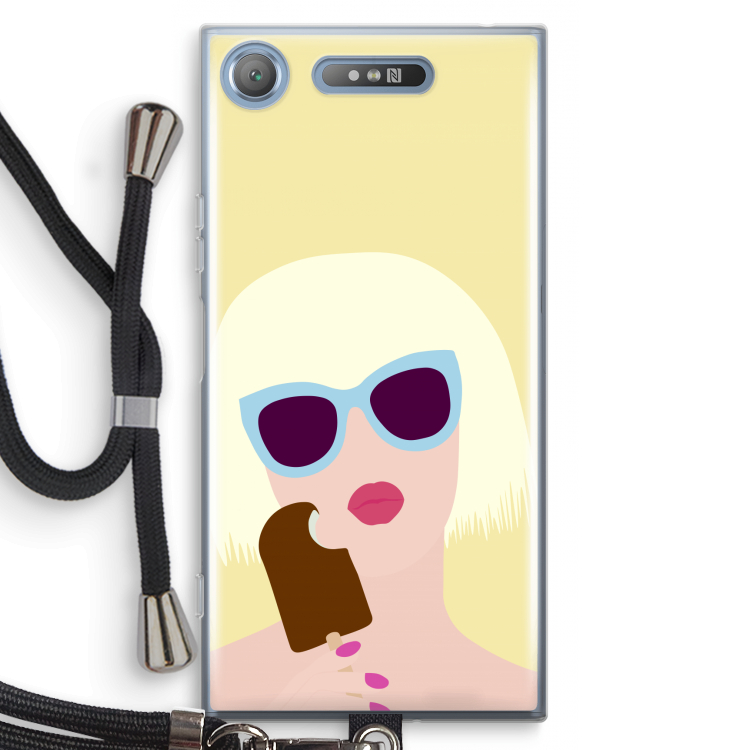 Ice cream: Sony Xperia XZ1 Transparant Hoesje met koord