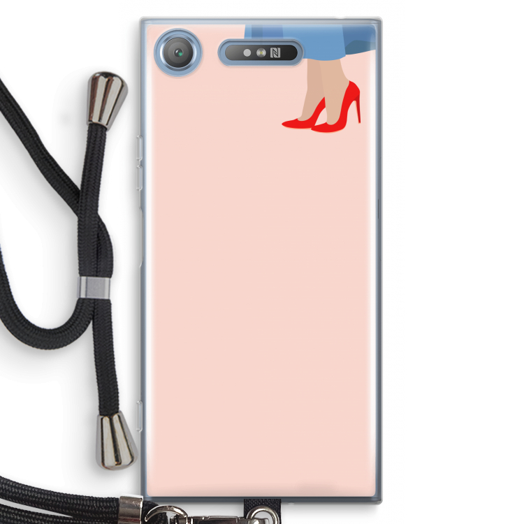 High heels: Sony Xperia XZ1 Transparant Hoesje met koord