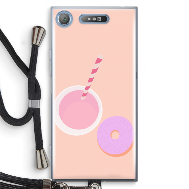 Donut: Sony Xperia XZ1 Transparant Hoesje met koord