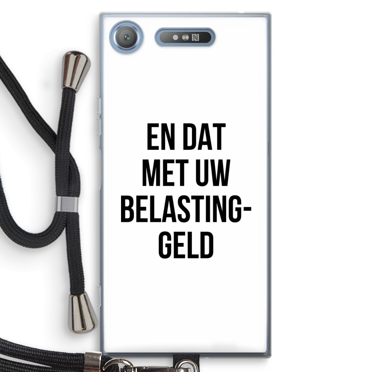 Belastinggeld: Sony Xperia XZ1 Transparant Hoesje met koord