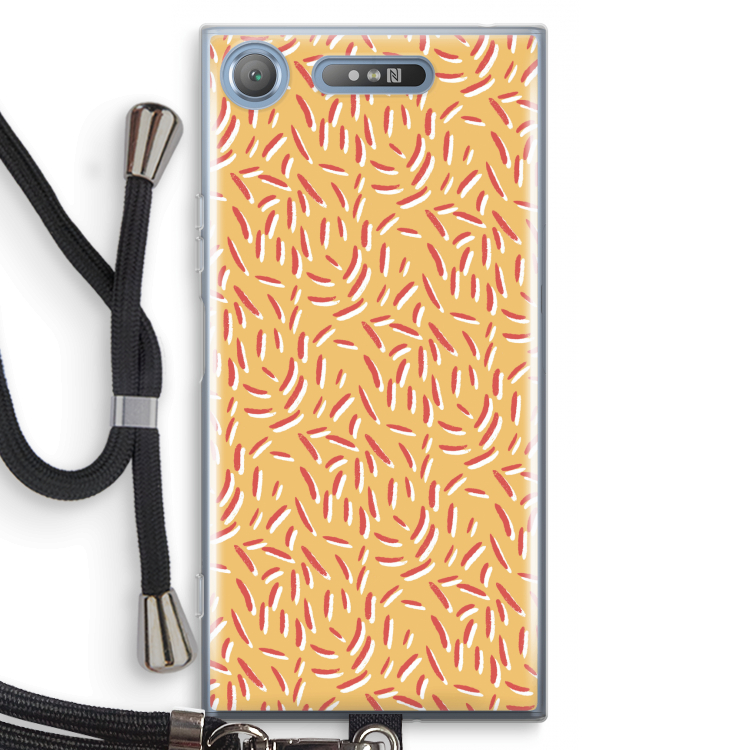 Camouflage: Sony Xperia XZ1 Transparant Hoesje met koord
