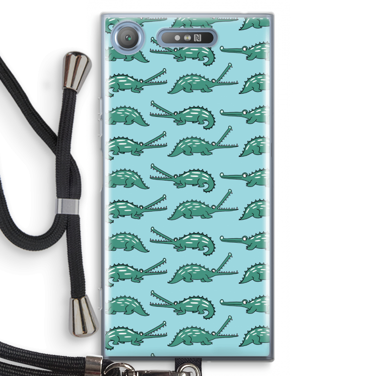 Kroko: Sony Xperia XZ1 Transparant Hoesje met koord