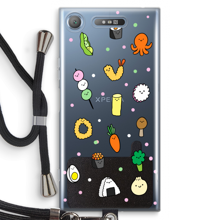 Happy bento friends: Sony Xperia XZ1 Transparant Hoesje met koord