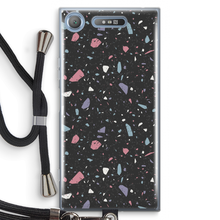 Terrazzo N°16: Sony Xperia XZ1 Transparant Hoesje met koord