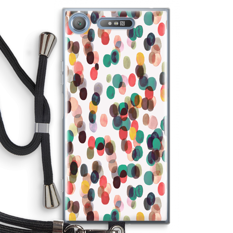 Tropical Dots: Sony Xperia XZ1 Transparant Hoesje met koord