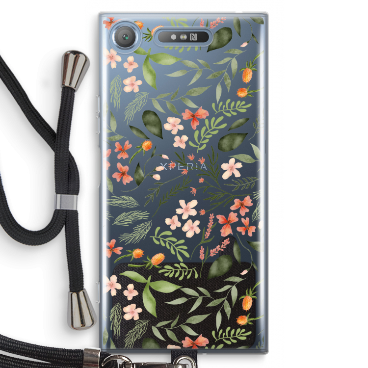 Sweet little flowers: Sony Xperia XZ1 Transparant Hoesje met koord