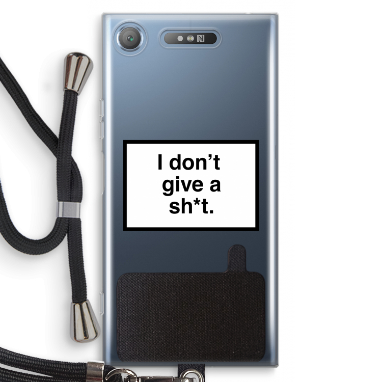Don't give a shit: Sony Xperia XZ1 Transparant Hoesje met koord