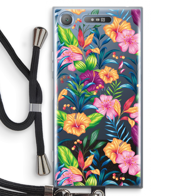 Tropisch 2: Sony Xperia XZ1 Transparant Hoesje met koord