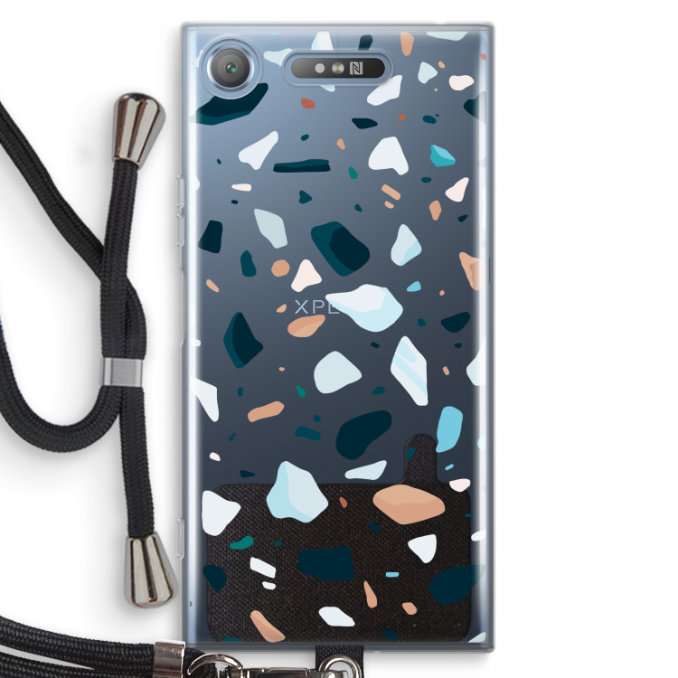 Terrazzo N°13: Sony Xperia XZ1 Transparant Hoesje met koord