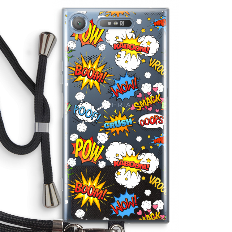 Pow Smack: Sony Xperia XZ1 Transparant Hoesje met koord