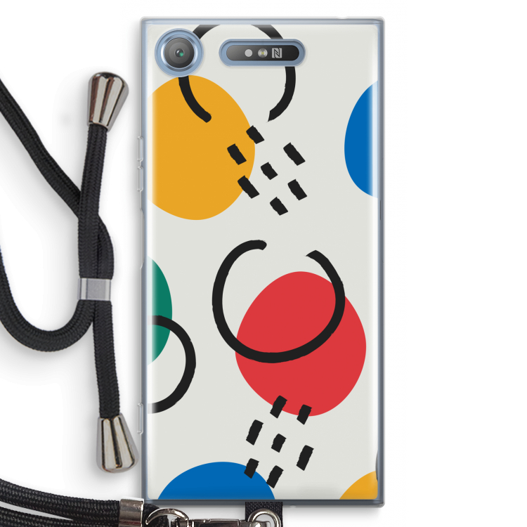 Illustratieve pop 3: Sony Xperia XZ1 Transparant Hoesje met koord