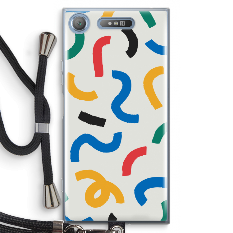 Illustratieve pop 2: Sony Xperia XZ1 Transparant Hoesje met koord