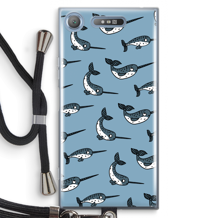 Narwhal: Sony Xperia XZ1 Transparant Hoesje met koord