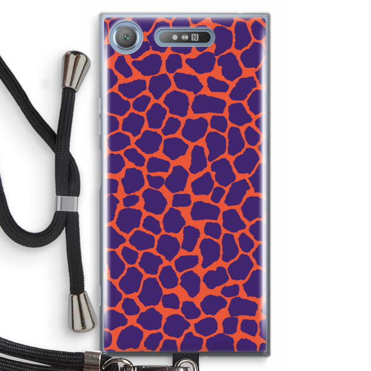 Purple Giraffe: Sony Xperia XZ1 Transparant Hoesje met koord