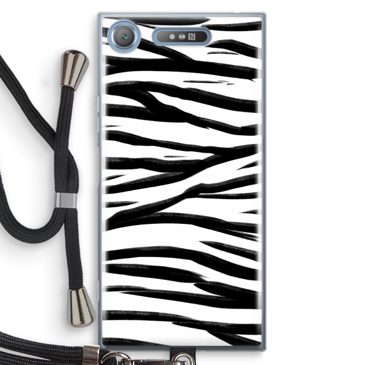 Zebra pattern: Sony Xperia XZ1 Transparant Hoesje met koord