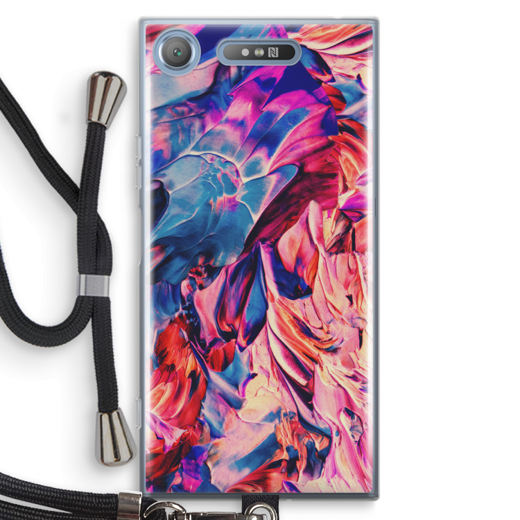 Pink Orchard: Sony Xperia XZ1 Transparant Hoesje met koord