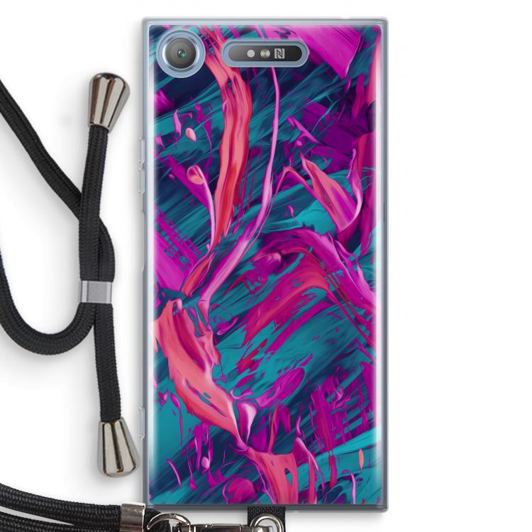 Pink Clouds: Sony Xperia XZ1 Transparant Hoesje met koord