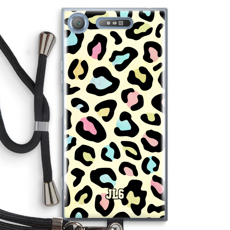 Leopard pattern: Sony Xperia XZ1 Transparant Hoesje met koord