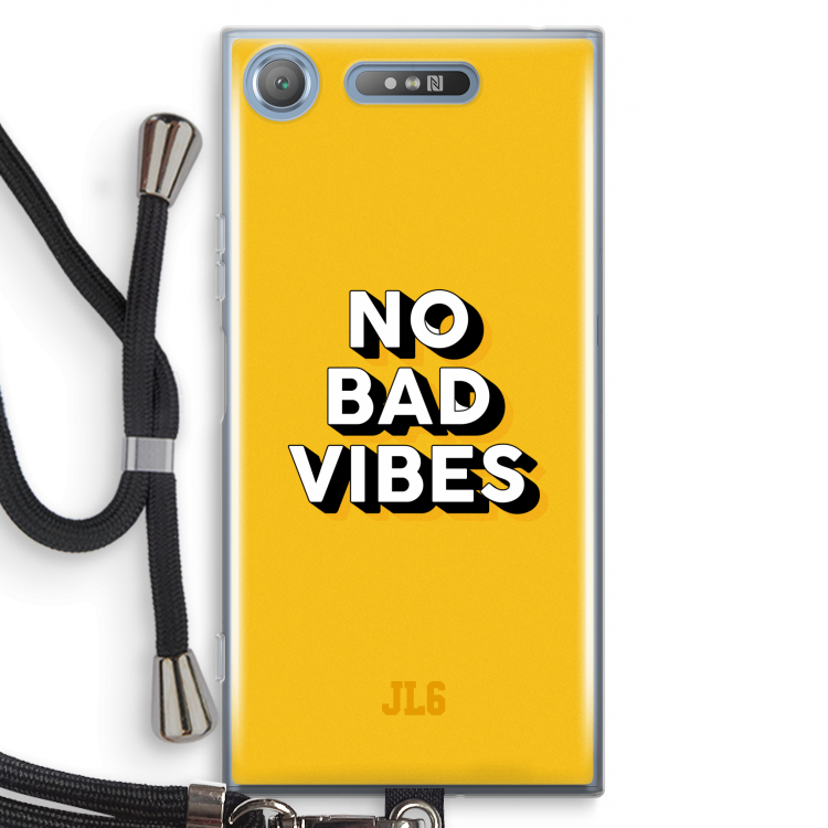 No Bad Vibes: Sony Xperia XZ1 Transparant Hoesje met koord