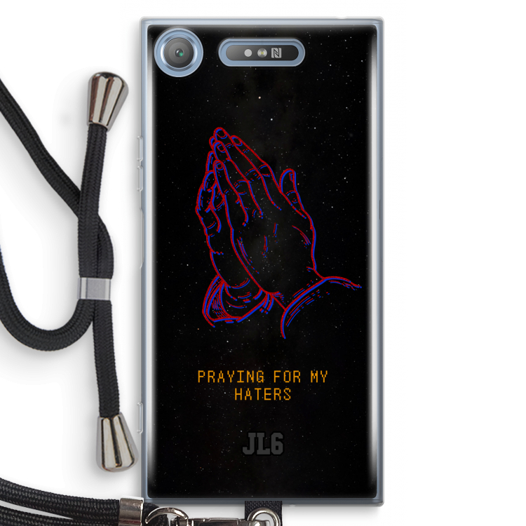 Praying For My Haters: Sony Xperia XZ1 Transparant Hoesje met koord