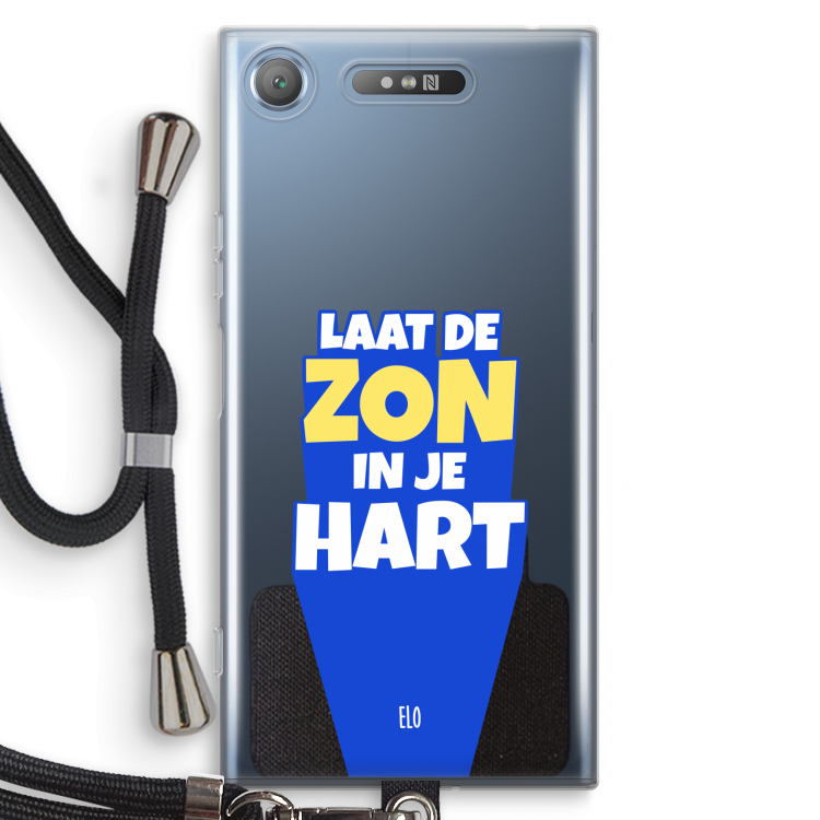 Laat de zon in je hart: Sony Xperia XZ1 Transparant Hoesje met koord