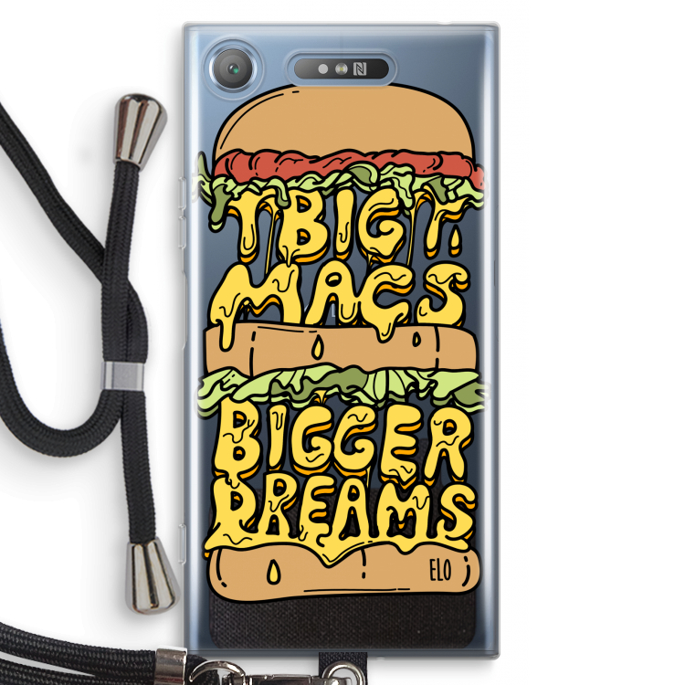 Big Macs Bigger Dreams: Sony Xperia XZ1 Transparant Hoesje met koord