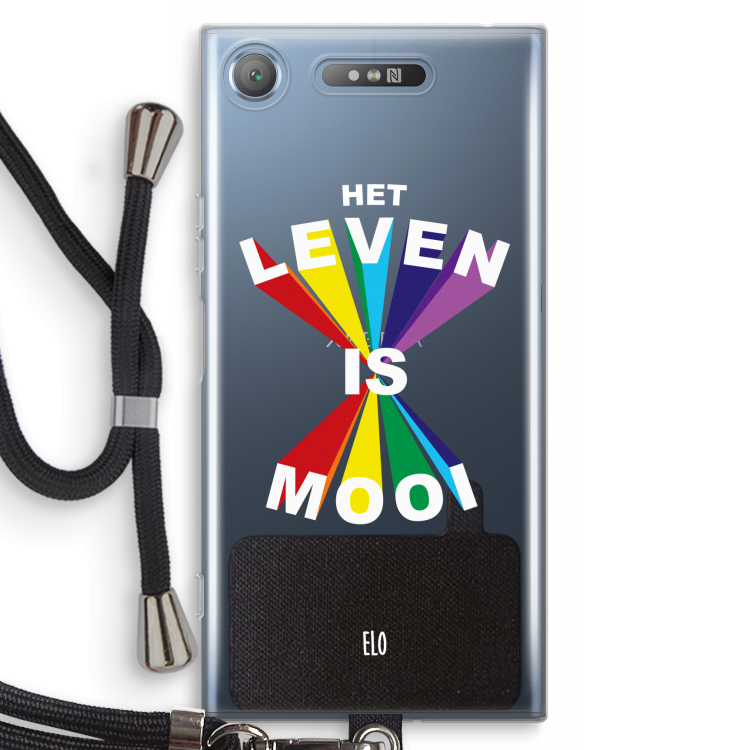 Het Leven Is Mooi: Sony Xperia XZ1 Transparant Hoesje met koord