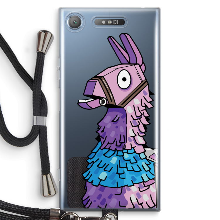 Lama: Sony Xperia XZ1 Transparant Hoesje met koord
