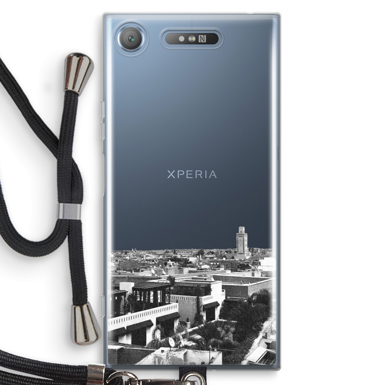 Marrakech Skyline : Sony Xperia XZ1 Transparant Hoesje met koord