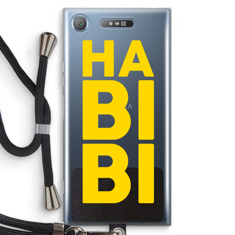 Habibi Blue: Sony Xperia XZ1 Transparant Hoesje met koord