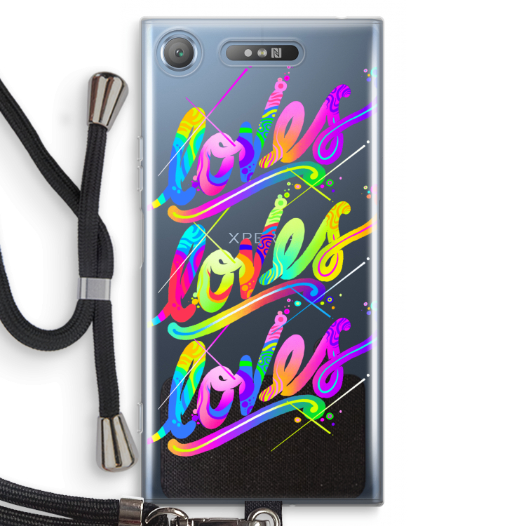 Loves: Sony Xperia XZ1 Transparant Hoesje met koord