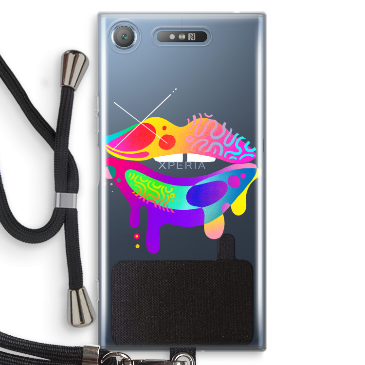 Lip Palette: Sony Xperia XZ1 Transparant Hoesje met koord