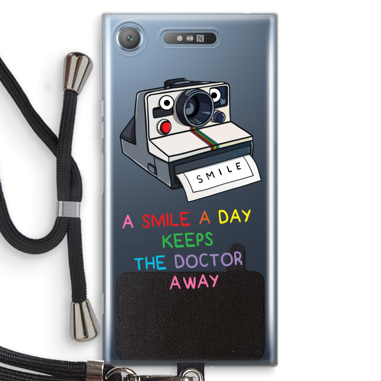 Smile: Sony Xperia XZ1 Transparant Hoesje met koord
