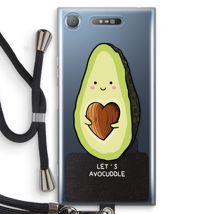 Avocuddle: Sony Xperia XZ1 Transparant Hoesje met koord