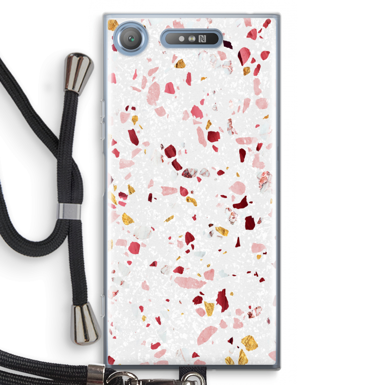 Terrazzo N°9: Sony Xperia XZ1 Transparant Hoesje met koord