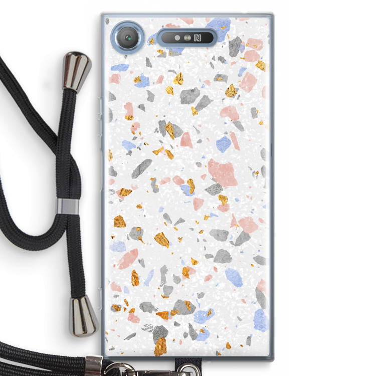 Terrazzo N°8: Sony Xperia XZ1 Transparant Hoesje met koord