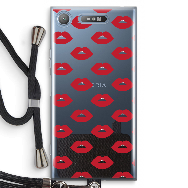 Lips: Sony Xperia XZ1 Transparant Hoesje met koord