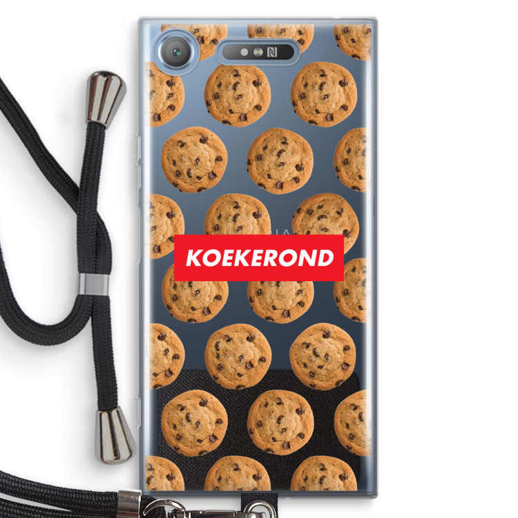 Koekerond: Sony Xperia XZ1 Transparant Hoesje met koord