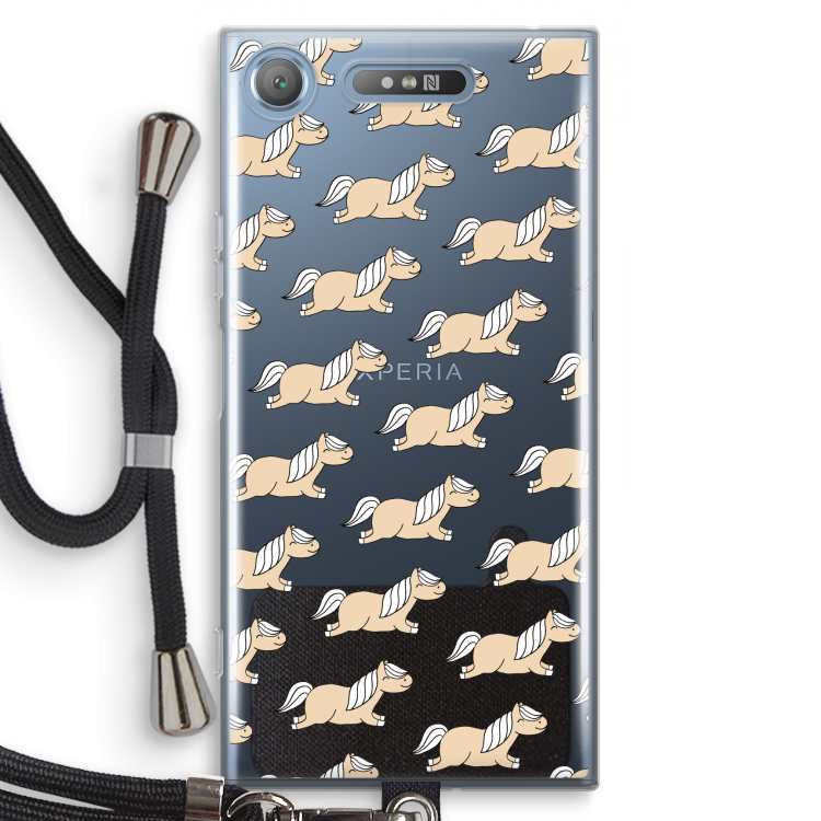 Ponys: Sony Xperia XZ1 Transparant Hoesje met koord