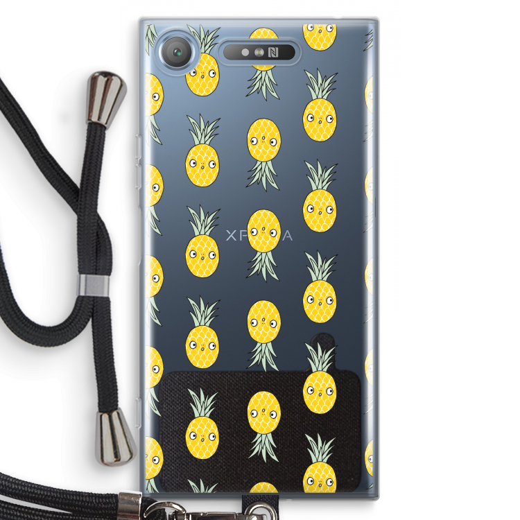 Ananas: Sony Xperia XZ1 Transparant Hoesje met koord